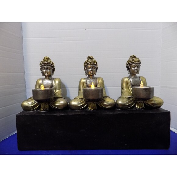 NEW Buddha Tea Candle Holder Statue Figurine Zen Home Decor - Picture 1 of 7
